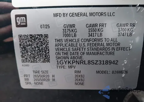 2025 Cadillac Lyriq Luxury 1 Rwd from USA, damaged, VIN 1GYKPNRL8SZ318942